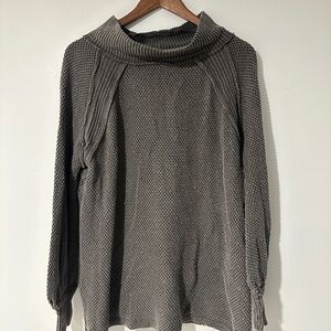 We The Free Charcoal Cowl Neck Sweater
